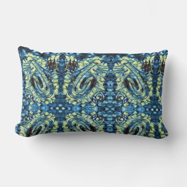 Cojín Lumbar Pintura de dedo - Van Gogh (Anverso)