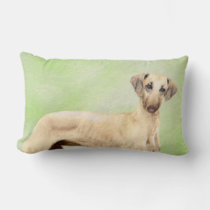 Cojín Lumbar Pintura de eslúpulos - Arte de perro original lind