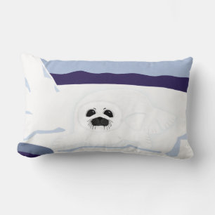 Cojín Lumbar Pintura de foco blanco sobre arte Personalizado de