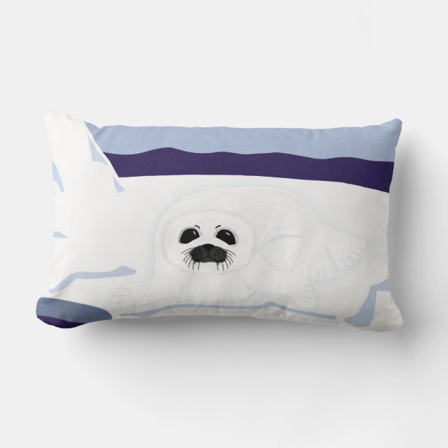 Cojín Lumbar Pintura de foco blanco sobre arte Personalizado de (Anverso)