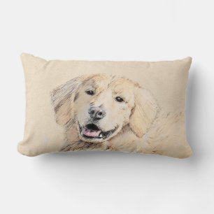 Cojín Lumbar Pintura de Golden Retriever - Cute original Dog Ar