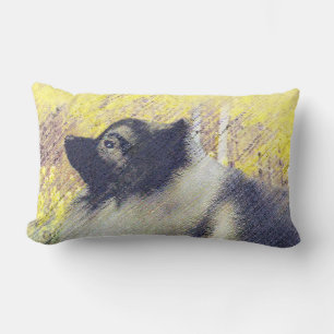 Cojín Lumbar Pintura de Keeshond Aspen - Arte Perro Original Cu