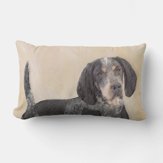 Cojín Lumbar Pintura de la cola de Bluetick - Ar de perro origi (Anverso)