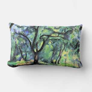 Cojín Lumbar Pintura de Paul Cezanne, Bosque,