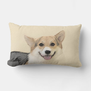 Cojín Lumbar Pintura de Pembroke Welsh Corgi - Arte original de