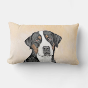 Cojín Lumbar Pintura de perro de la montaña suiza - Arte origin