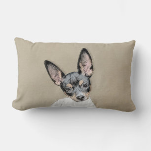 Cojín Lumbar Pintura de Rat Terrier - Arte Perro Original.