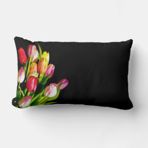 Cojín Lumbar Pintura de Tulipán - Arte Floral Original