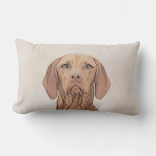 Cojín Lumbar Pintura de Vizsla - Arte Perro Original.