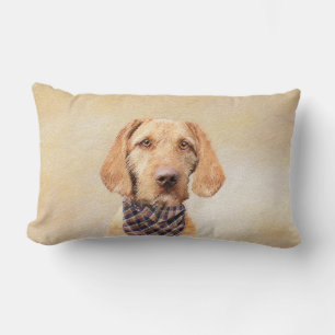 Cojín Lumbar Pintura de Vizsla con cabello alambrado - Arte Per