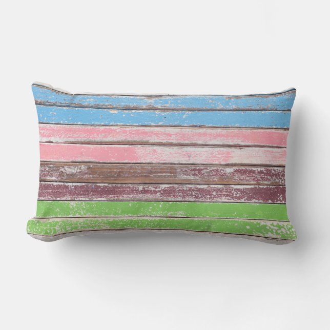 Cojín Lumbar pintura descolorida sobre la madera (Anverso)