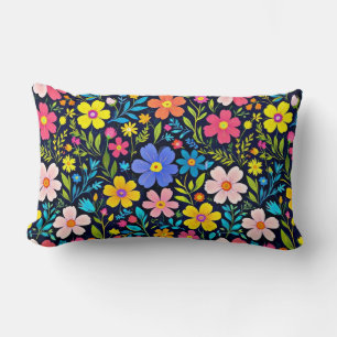 Cojín Lumbar Pintura digital floral patrón de flores-38875