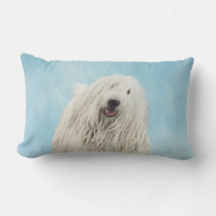 Cojín Lumbar Pintura Komondor - Arte Perro Original Cuto