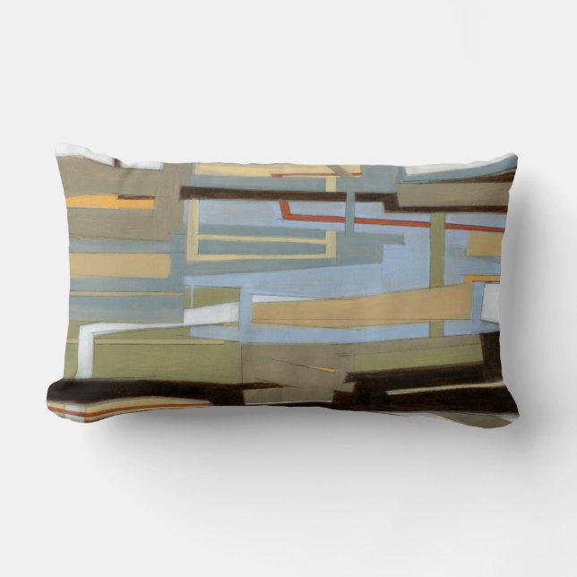 Cojín Lumbar Pintura moderna de libre expresión de Norman Wyatt (Anverso)