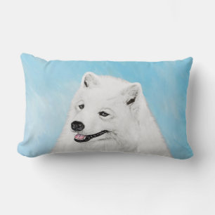 Cojín Lumbar Pintura Samoyed - Arte Perro Original Cuto