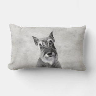 Cojín Lumbar Pintura Schnauzer (gigante) - Arte de perros
