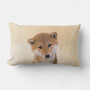 Cojín Lumbar Pintura Shiba Inu (roja) - Arte Perro Original