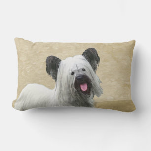 Cojín Lumbar Pintura Skye Terrier - Arte Perro Original.