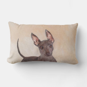 Cojín Lumbar Pintura Xoloitzcuintli - Arte Perro Original Cuto