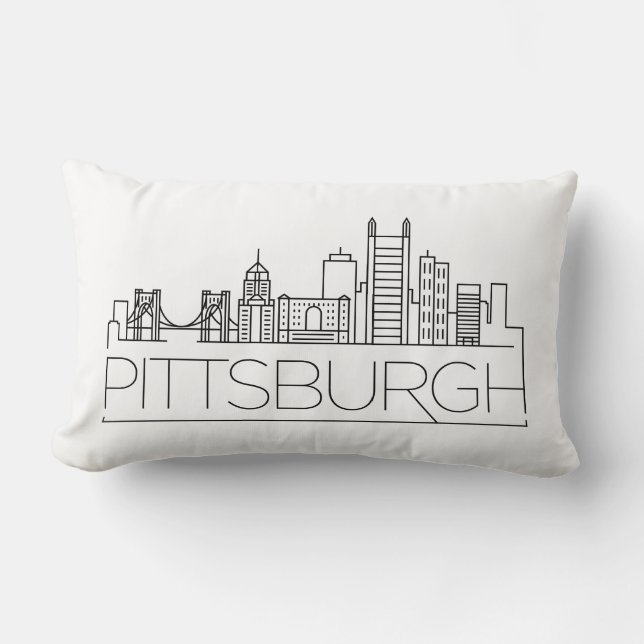 Cojín Lumbar Pittsburgh, Pennsylvania Skyline Lumbar Pillow (Anverso)
