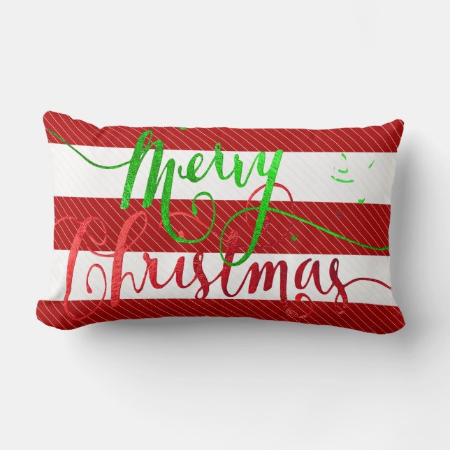 Cojín Lumbar PixDezines Feliz Navidad, nena hace frío afuera (Anverso)