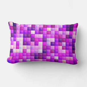 Cojín Lumbar Pixels Pink Square Pattern