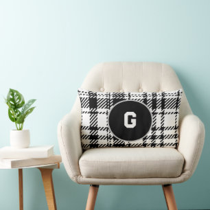 Cojín Lumbar Placa clásica en blanco y negro