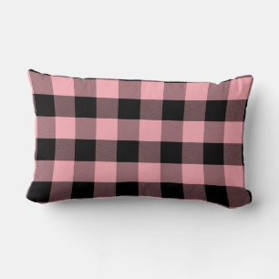 Cojín Lumbar Placa de búfalo rosa y negro claro