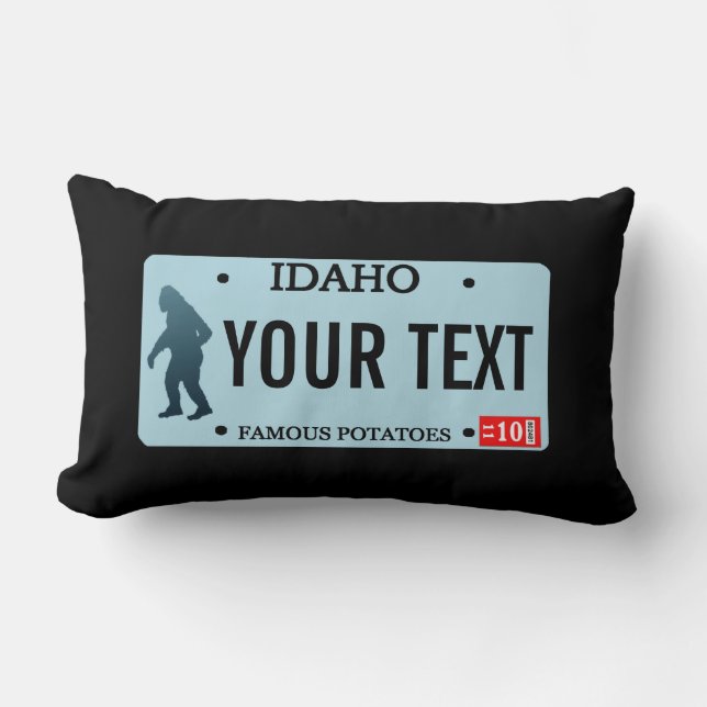 Cojín Lumbar Placa de licencia de Idaho Sasquatch (Anverso)