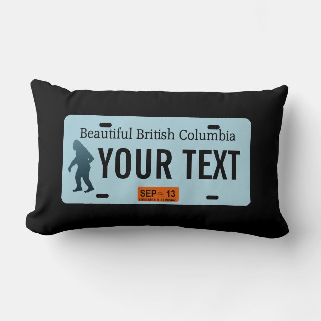 Cojín Lumbar Placa de licencia Sasquatch de Columbia Británica (Anverso)