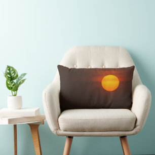 Cojín Lumbar Plantilla de foto de puesta de sol personalizada