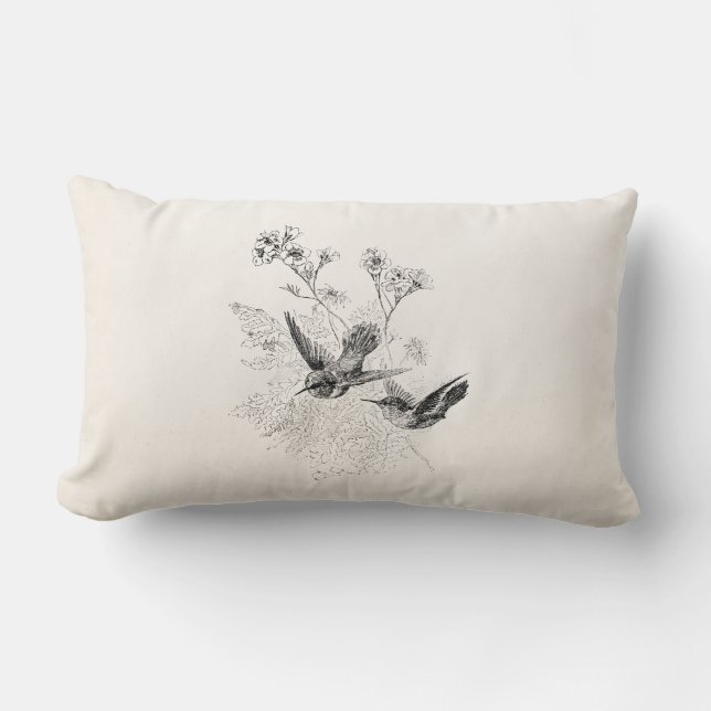 Cojín Lumbar Plantilla de los pájaros de la antigüedad del (Anverso)