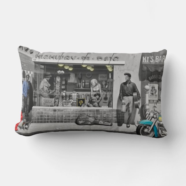 Cojín Lumbar Plata de HWY 51 (Anverso)