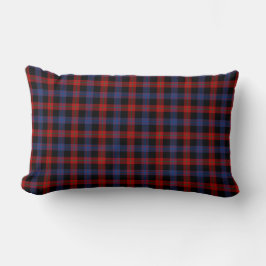 Cojín Lumbar Plata escocesa del clan azul y marrón rojo