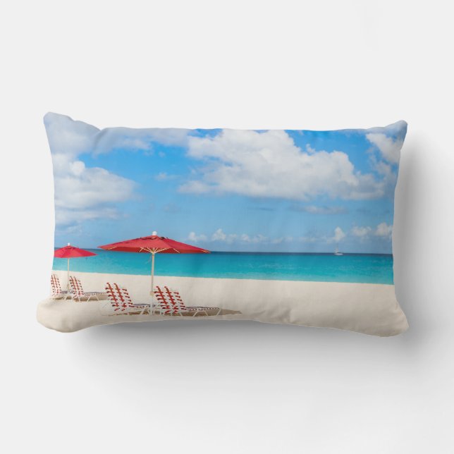 Cojín Lumbar Playa tropical (Anverso)