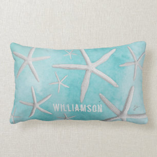Cojín Lumbar Playa Tropical Costa Starfish Azul moderno