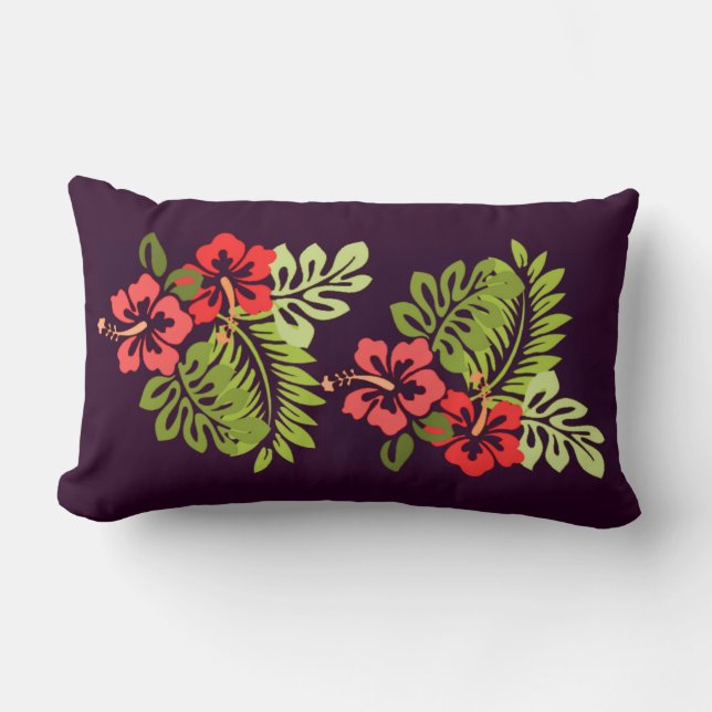 Cojín Lumbar Playa tropical Hawai Hibiscus florido