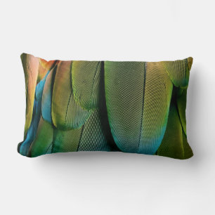 Cojín Lumbar plumas verdes y azules