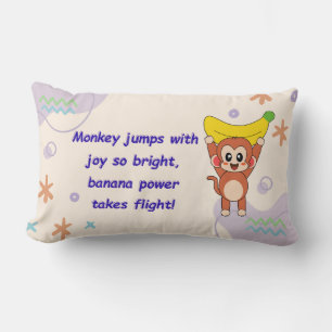 Cojín Lumbar Poema de Mono Juguetón