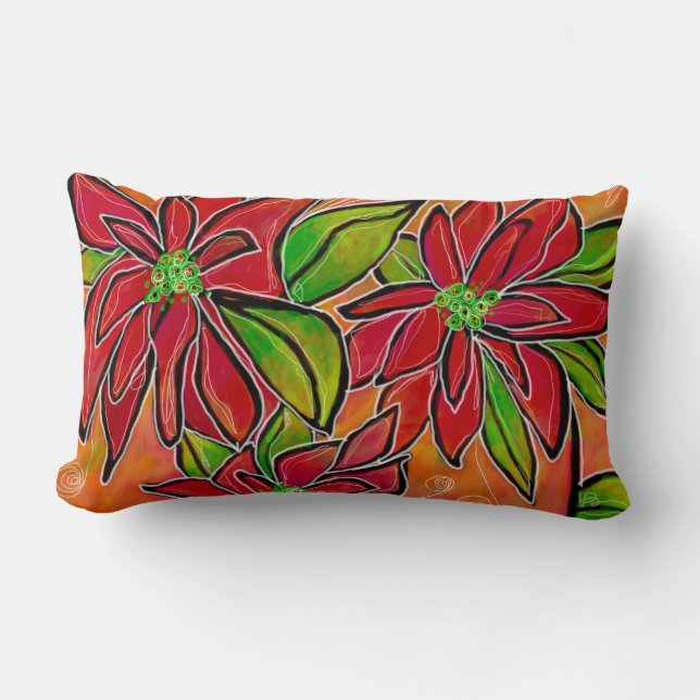 Cojín Lumbar Poinsettia Lumbar Pillow (Anverso)