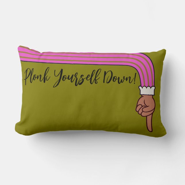 Cojín Lumbar Pointing Hand Fun Throw Pillow (Anverso)