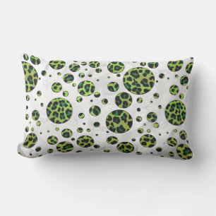 Cojín Lumbar Polka Dot Leopardo Negro y Verde