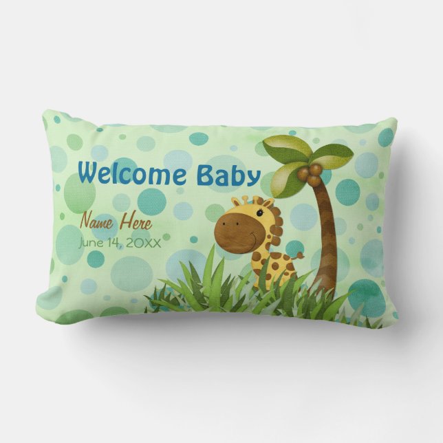 Cojín Lumbar Polka Dots Giraffe Keepsake Pillow (Anverso)