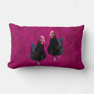 Cojín Lumbar Pollo negro reversible,