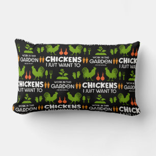 Cojín Lumbar Pollos Y Jardinería