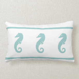 Cojín Lumbar Polvo verde azulado azul y blanco SEAHORSE