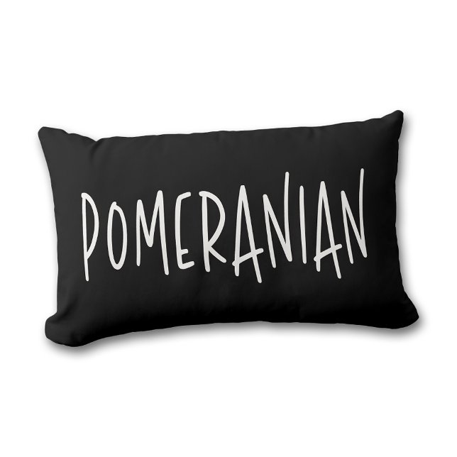 Cojín Lumbar Pomeranian Dog Lover & Owner Chic Black & White (Pomeranian Dog Lover & Owner Chic Black & White Lumbar Pillow)
