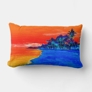 Cojín Lumbar Pop Art Exotic Beach Palm Trees