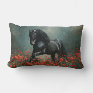Cojín Lumbar Popas rojas de Stallion Friesiano Negro