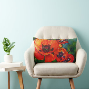 Cojín Lumbar Poppies Naranja Poppy Pintura